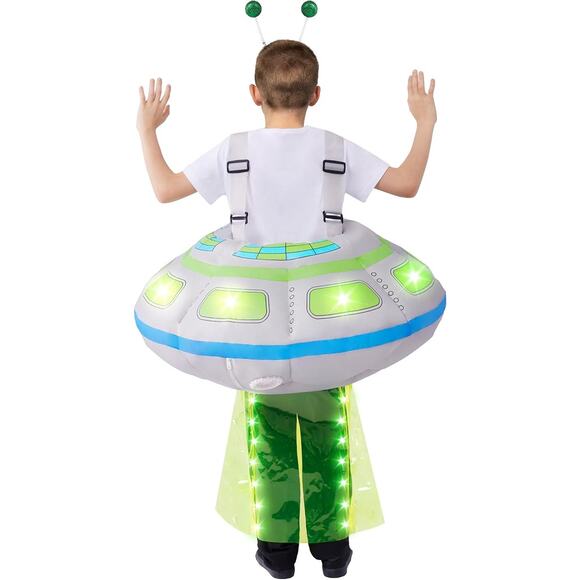 Inflatable Costume Spooktacular Creations Light-Up Spaceship Kids size 7-10 Yrs - Picture 5 of 5